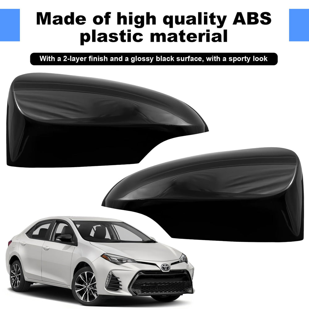 ZWPARTS mirror cover mounted on Corolla demonstrating easy installation benefit