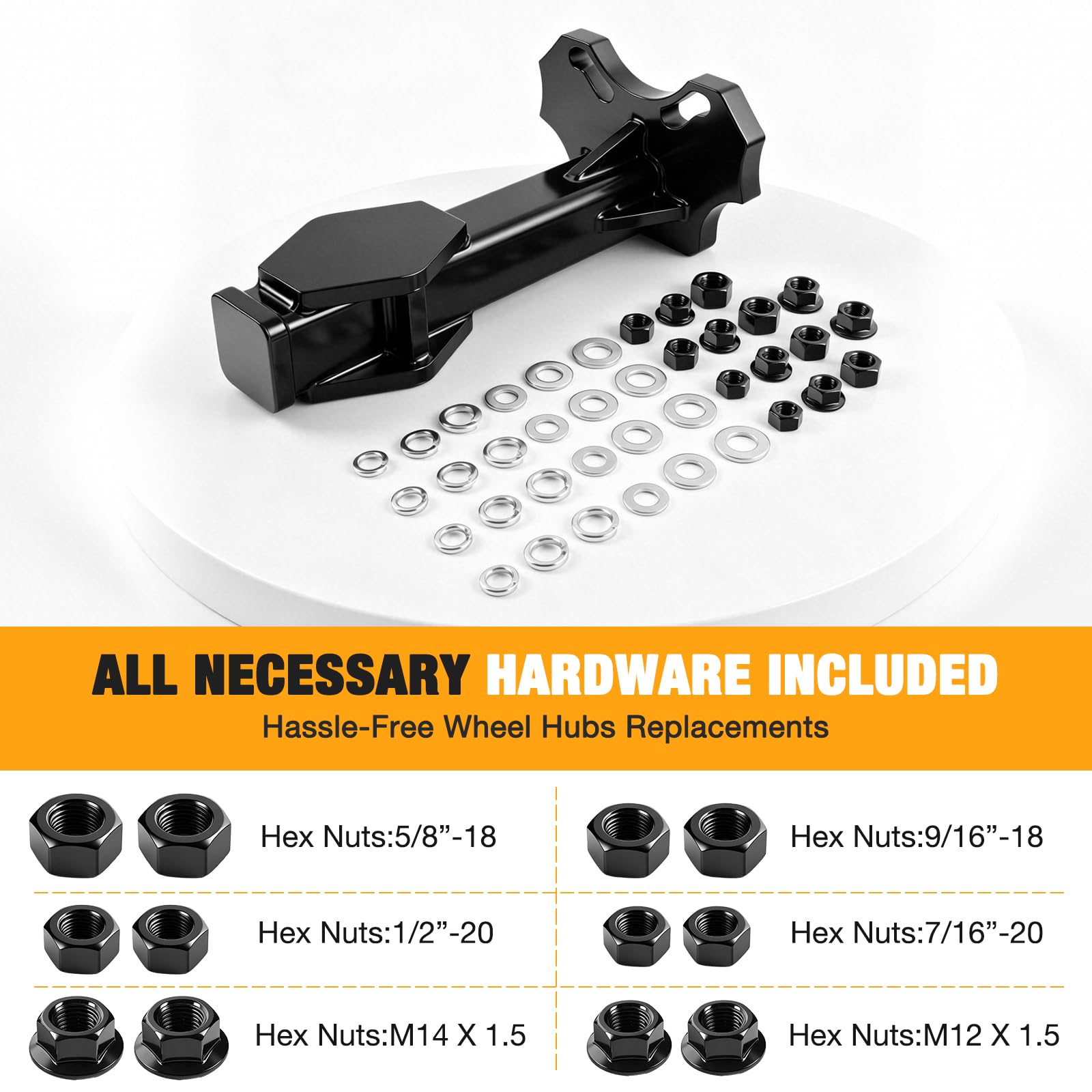 ZXHEXADRONE bolt-size adapters laid out to show wide thread compatibility advantage