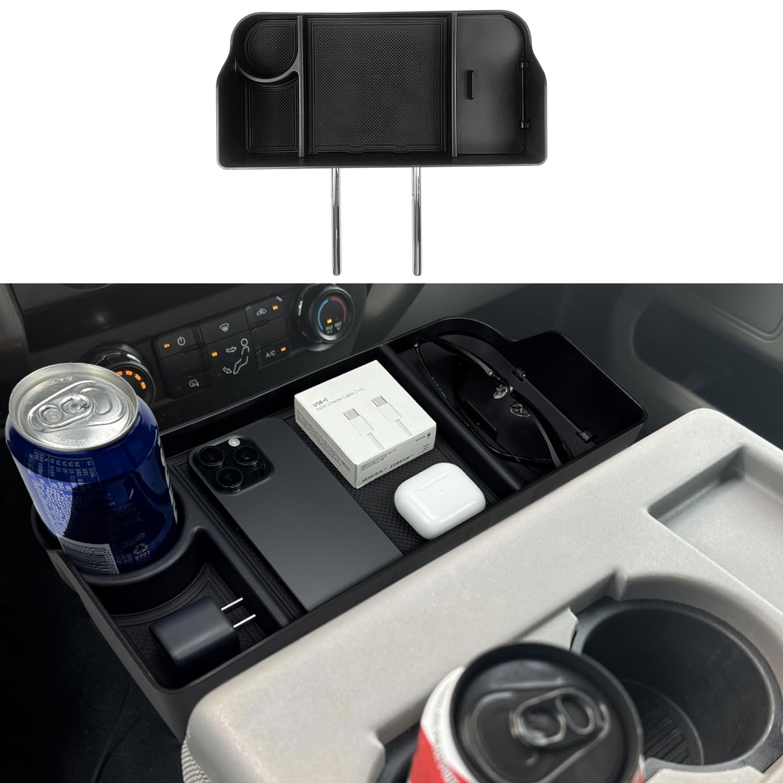 Zxiaochun front-facing center tray showing organized storage and quick access