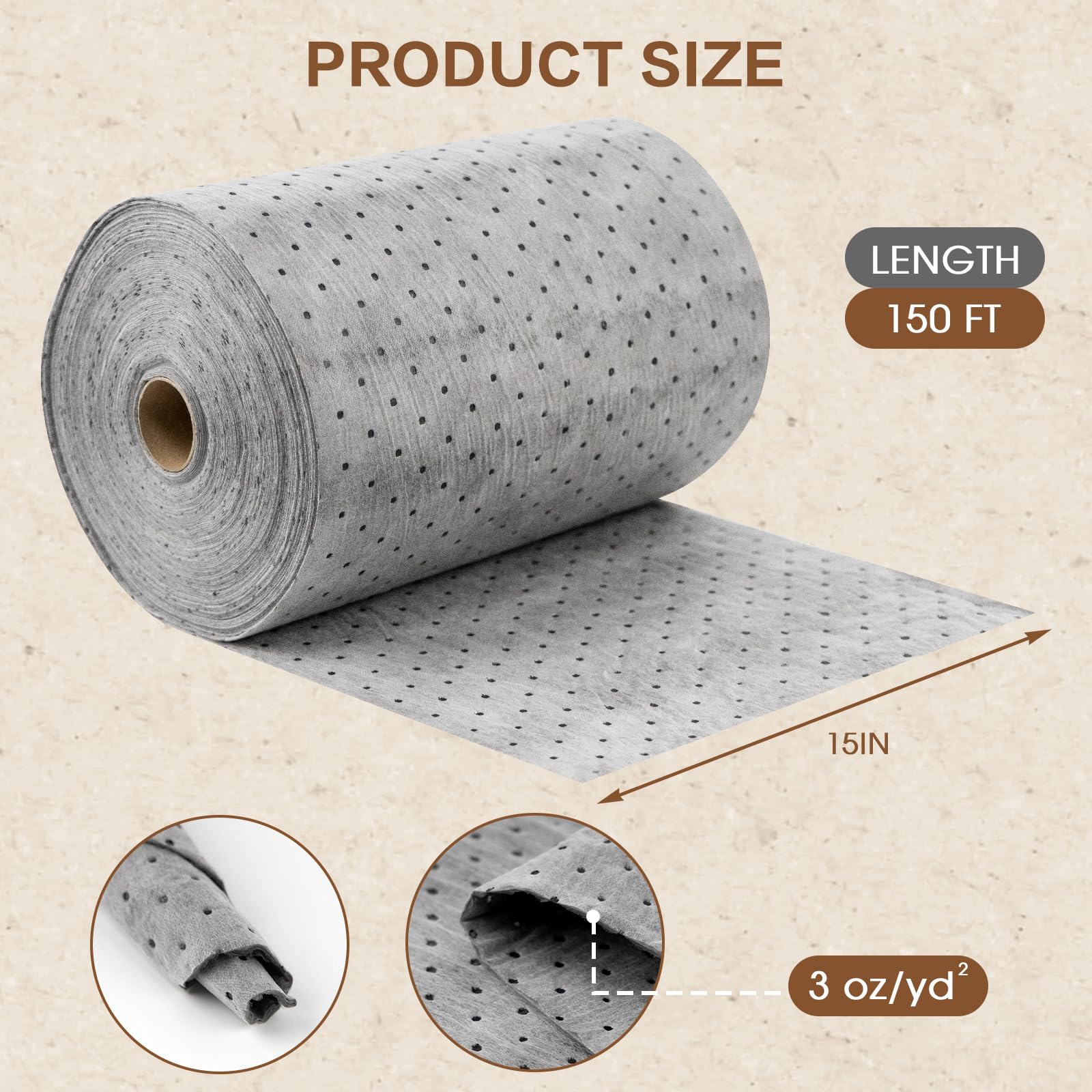 ZXQDRE close-up of thermally bonded fiber texture, demonstrating fast absorption benefit