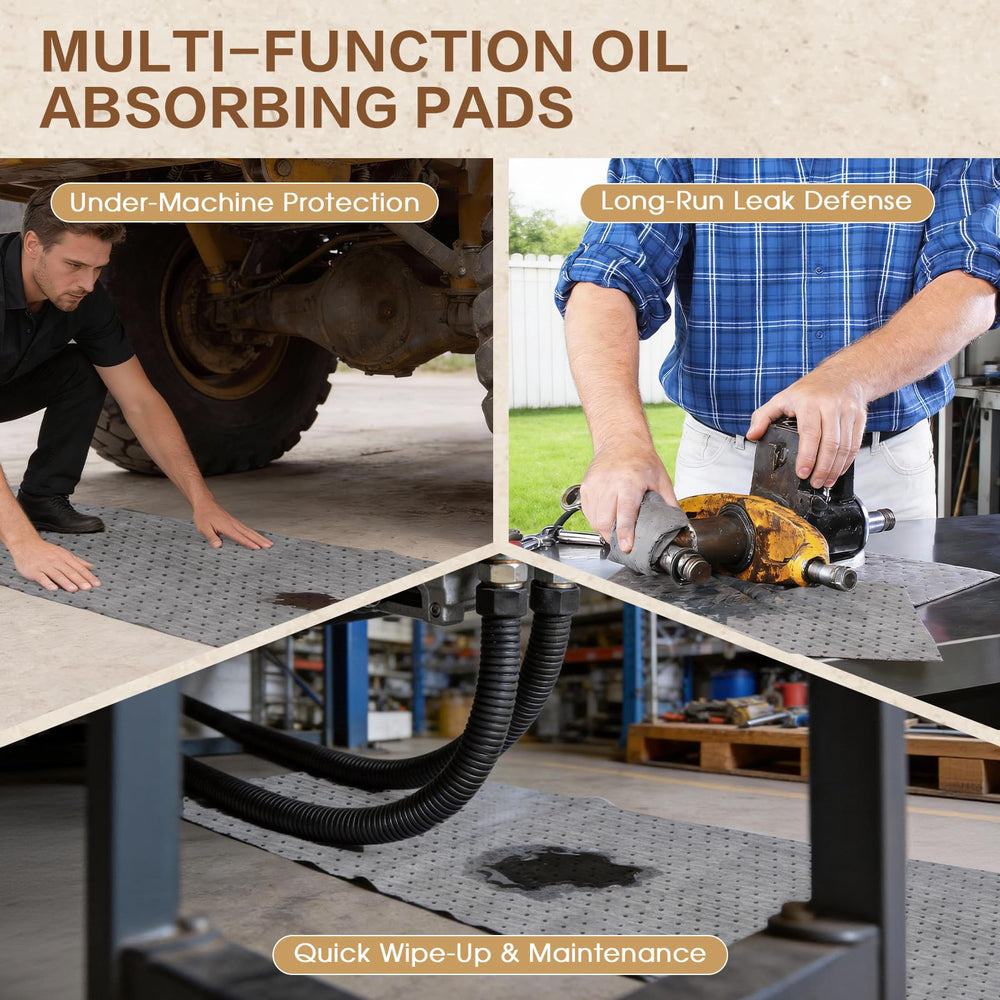 ZXQDRE mat in a busy workshop scene, showing practical spill control and maintained work area