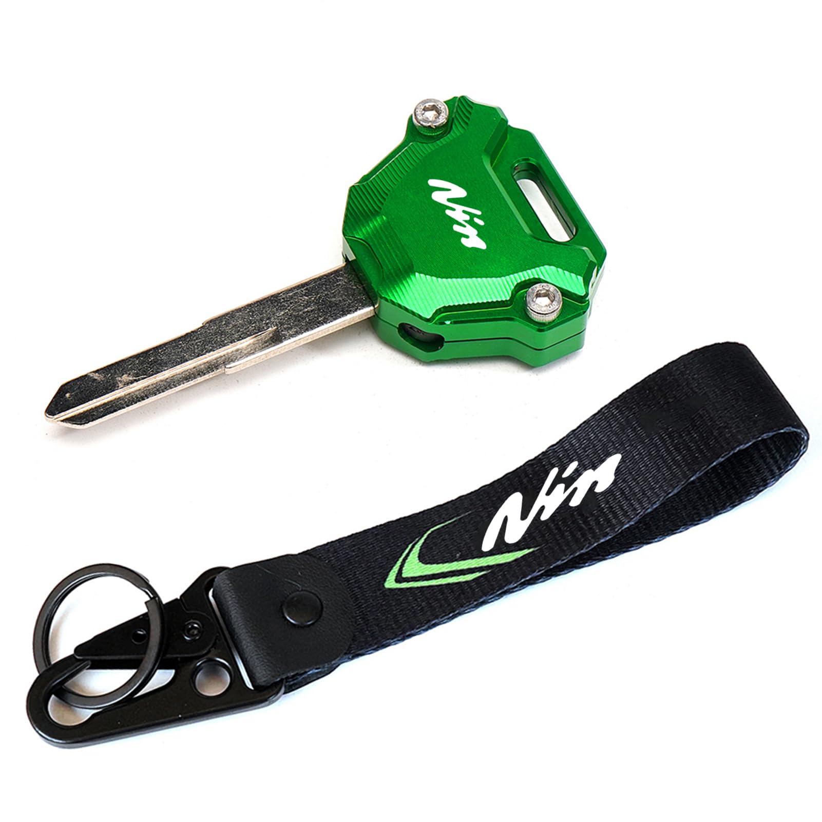 ZYAKOMO key case on motorcycle ignition demonstrating ready-to-use convenience