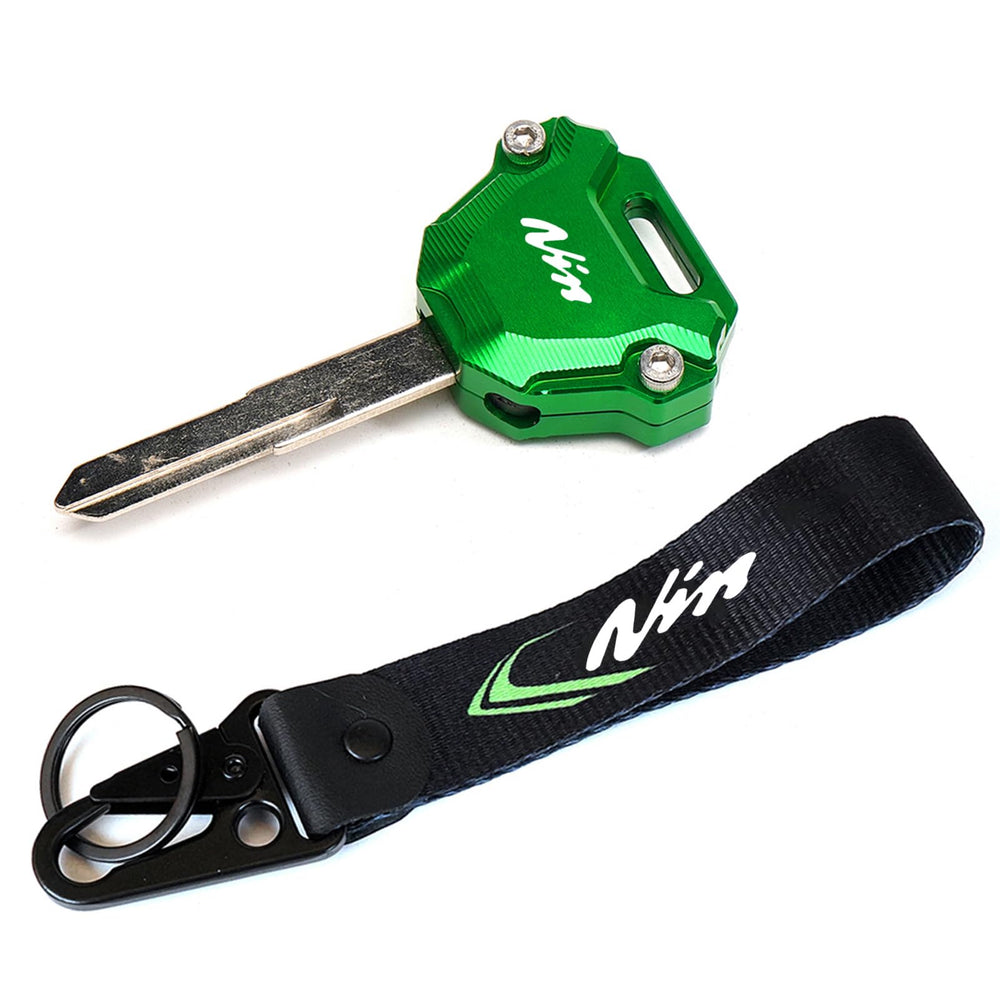 ZYAKOMO key case on motorcycle ignition demonstrating ready-to-use convenience