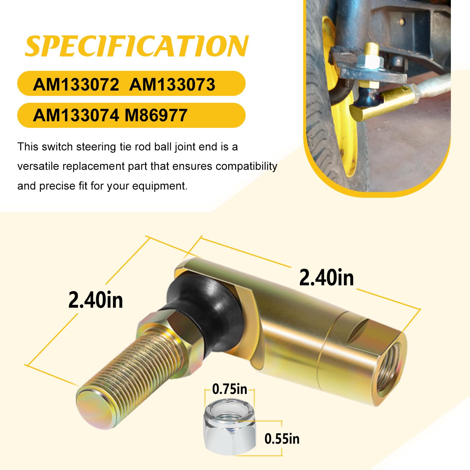 Zymurgoes side profile of a single tie rod end highlighting shape and strength