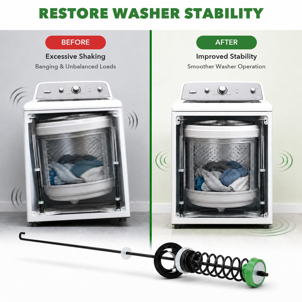 ZYTTOO installed suspension rods stabilizing washer tub during spin